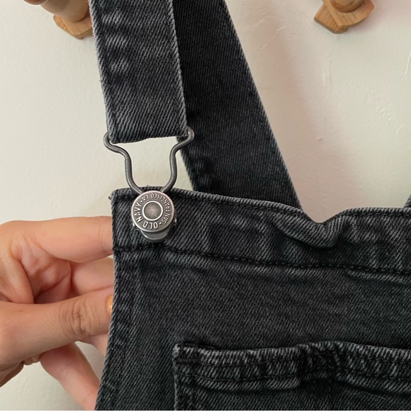 Old Navy Black Gray Denim Overalls - Picture 2 of 6